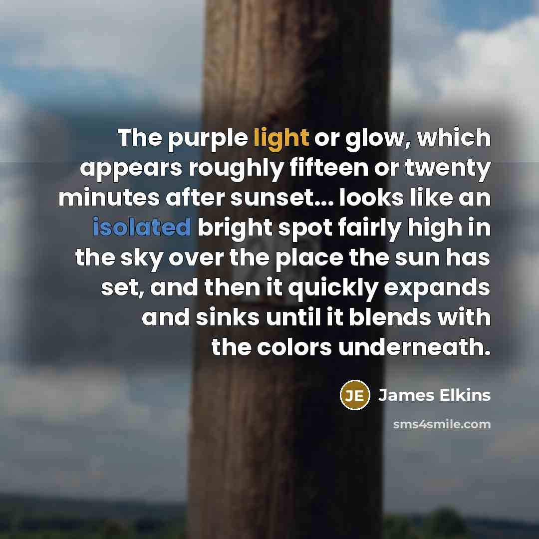 “The purple light or glow, which appears roughly fifteen or…” quote by James Elkins