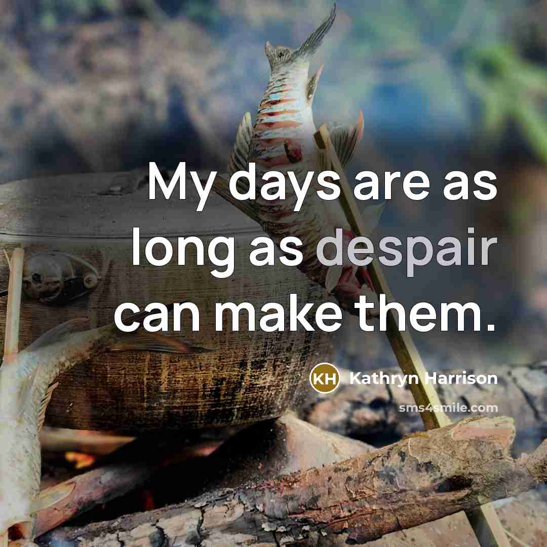 “My days are as long as despair can make them.…” quote by Kathryn Harrison
