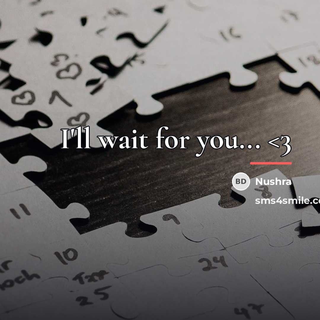 “I'll wait for you...…” quote by Nushra