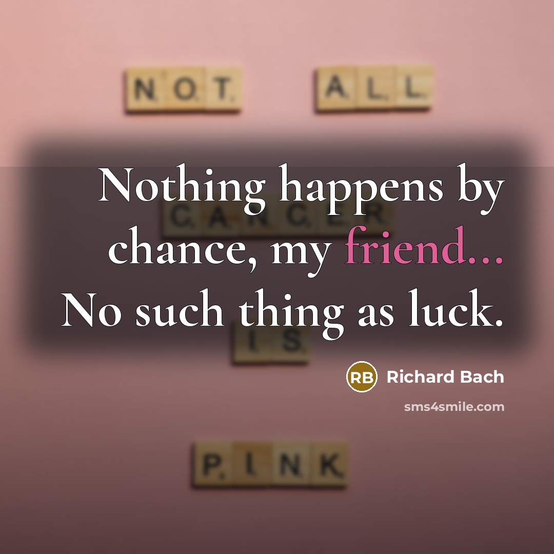 “Nothing happens by chance, my friend... No such thing as…” quote by Richard Bach