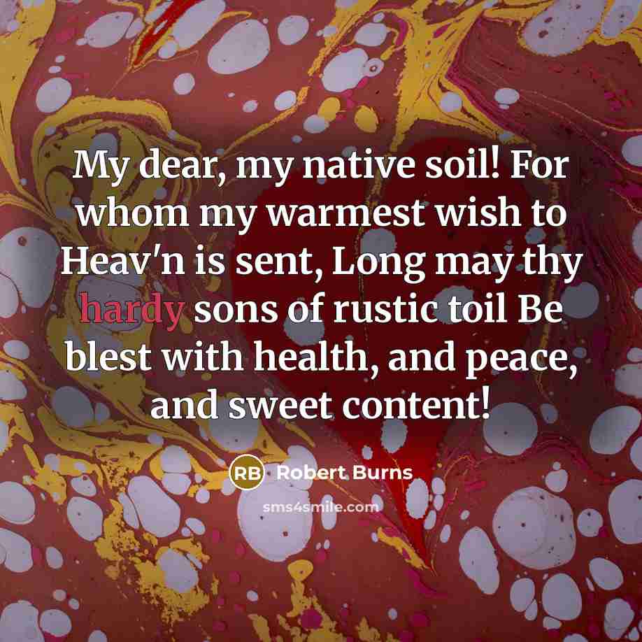 “My dear, my native soil! For whom my warmest wish…” quote by Robert Burns