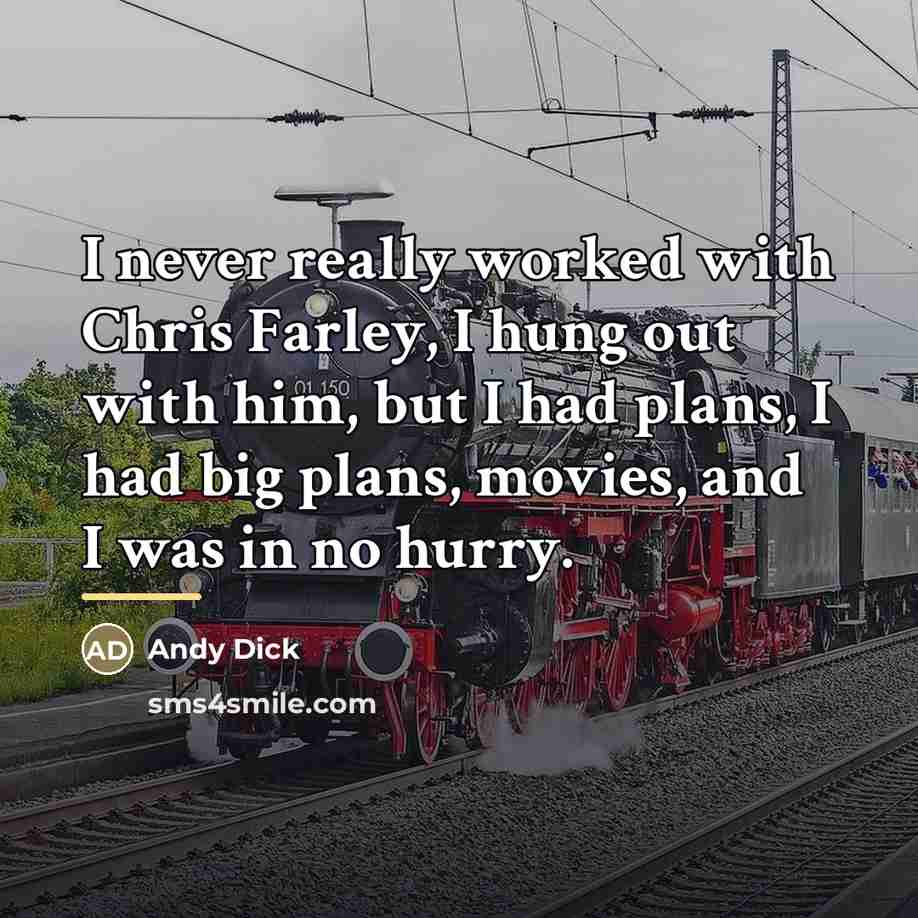 “I never really worked with Chris Farley, I hung out…” quote by Andy Dick