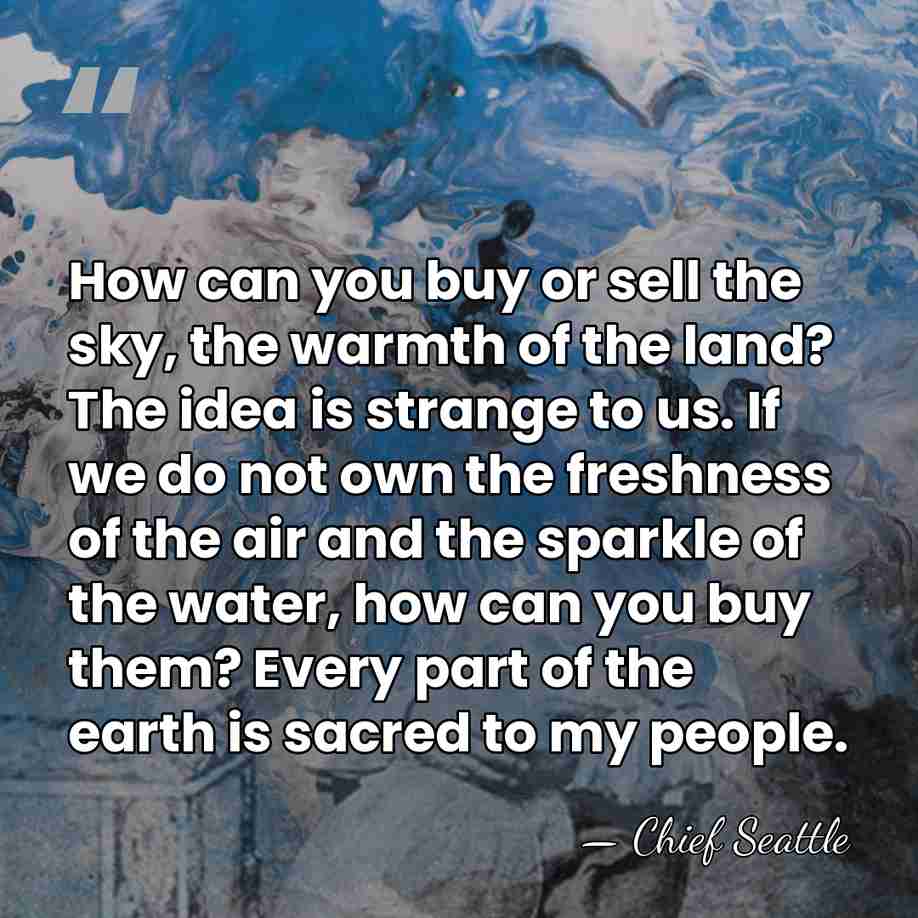 How can you buy or sell the sky, the warmth of the&hellip; - Chief Seattle