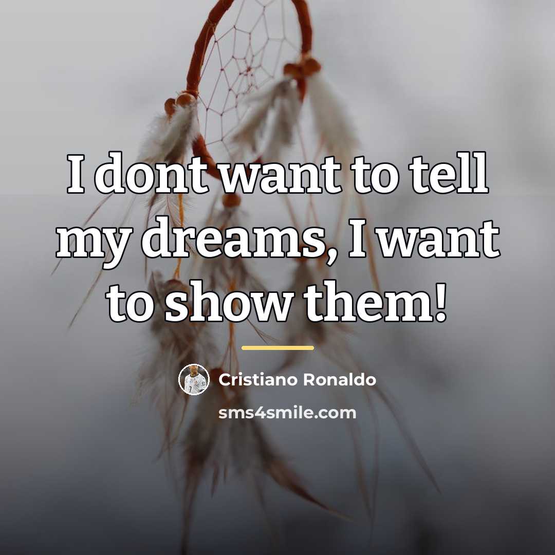 “I dont want to tell my dreams, I want to…” quote by Cristiano Ronaldo