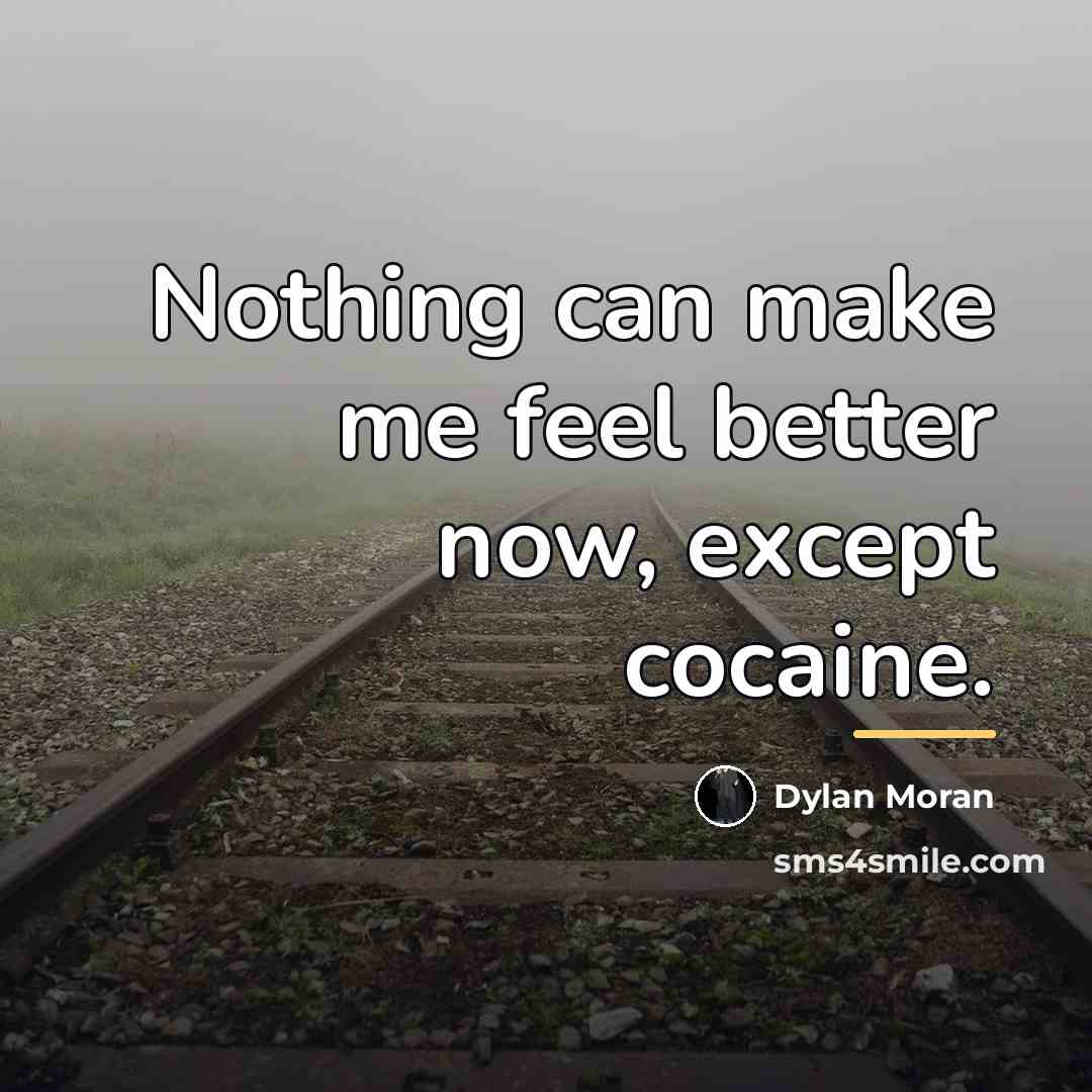 “Nothing can make me feel better now, except cocaine.…” quote by Dylan Moran