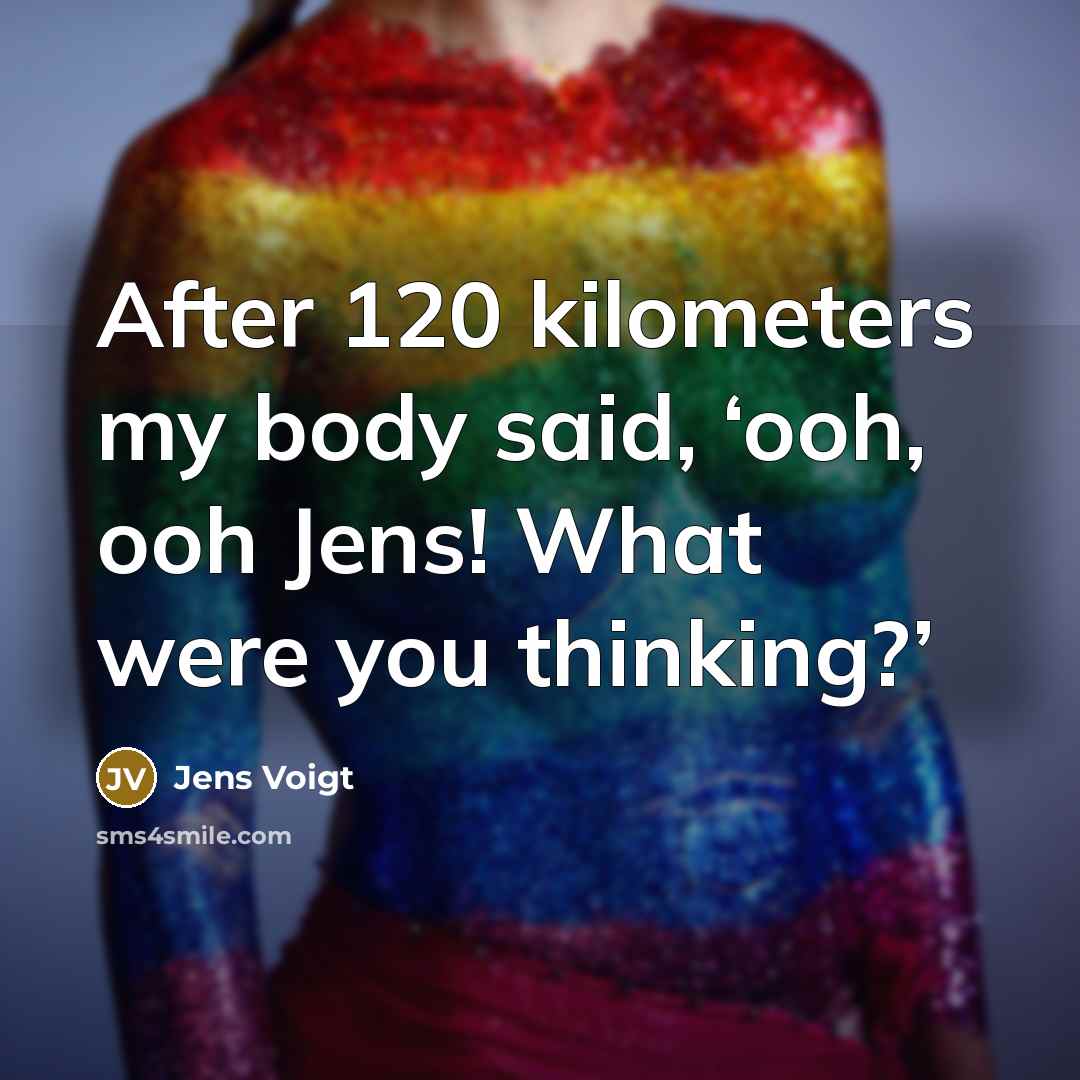 “After 120 kilometers my body said, ‘ooh, ooh Jens! What…” quote by Jens Voigt