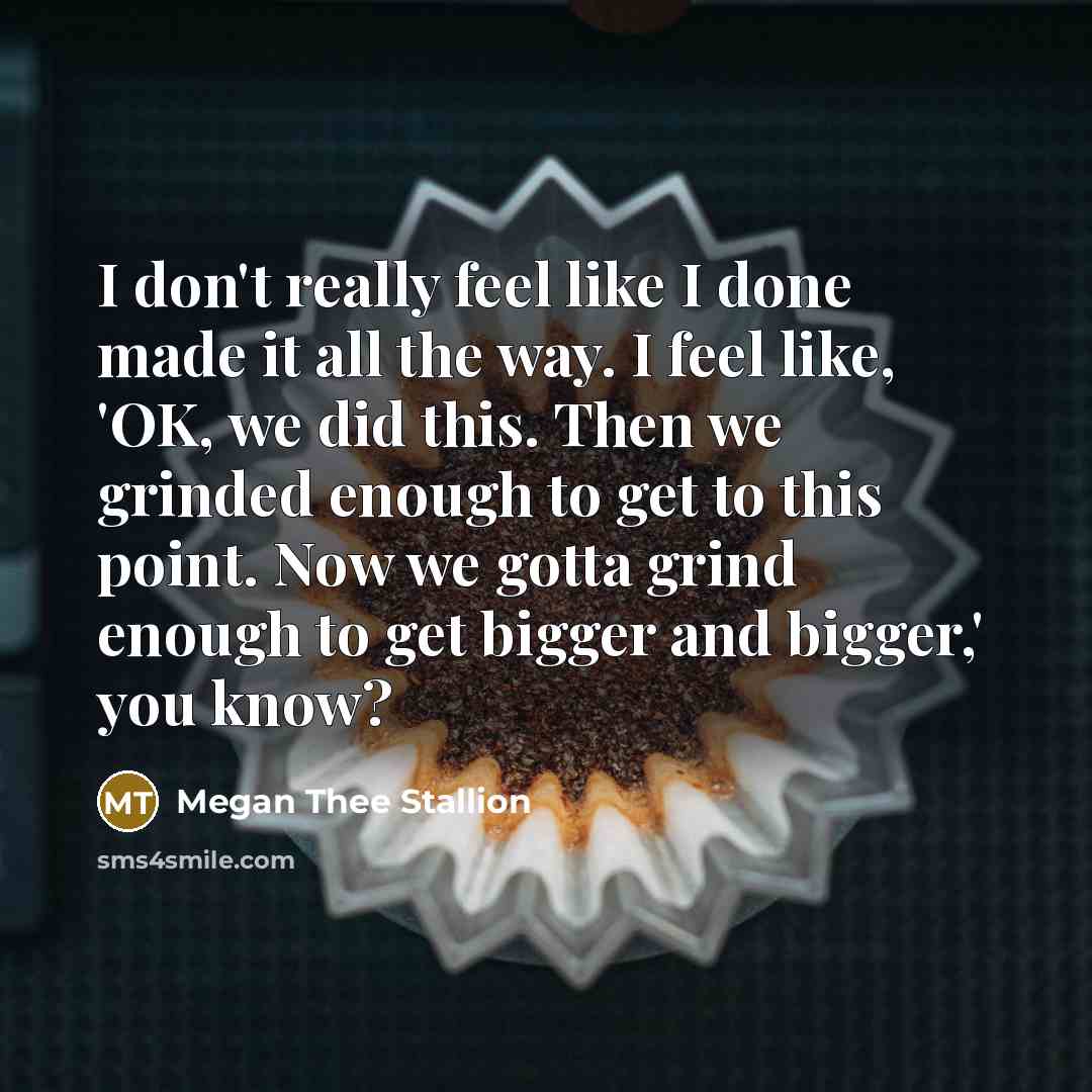 “I don't really feel like I done made it all…” quote by Megan Thee Stallion
