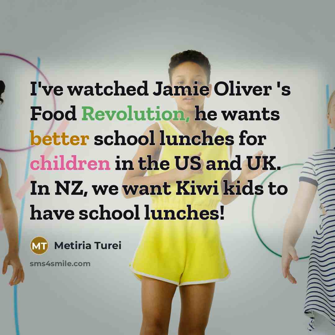 “I've watched Jamie Oliver 's Food Revolution, he wants better…” quote by Metiria Turei