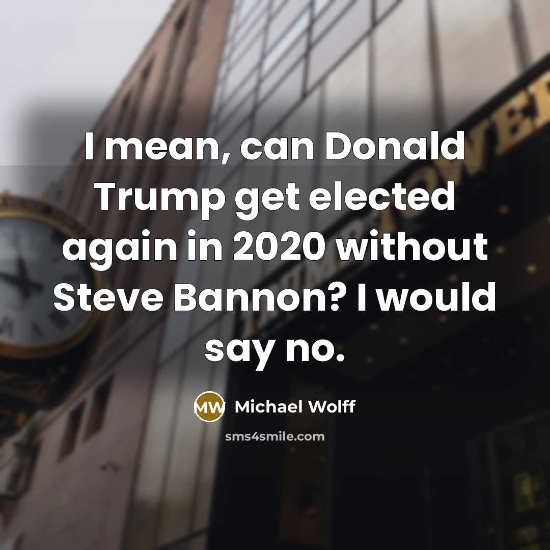 “I mean, can Donald Trump get elected again in 2020…” quote by Michael Wolff