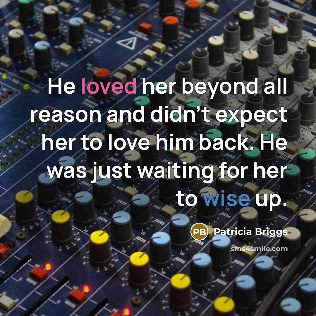 “He loved her beyond all reason and didn't expect her…” quote by Patricia Briggs