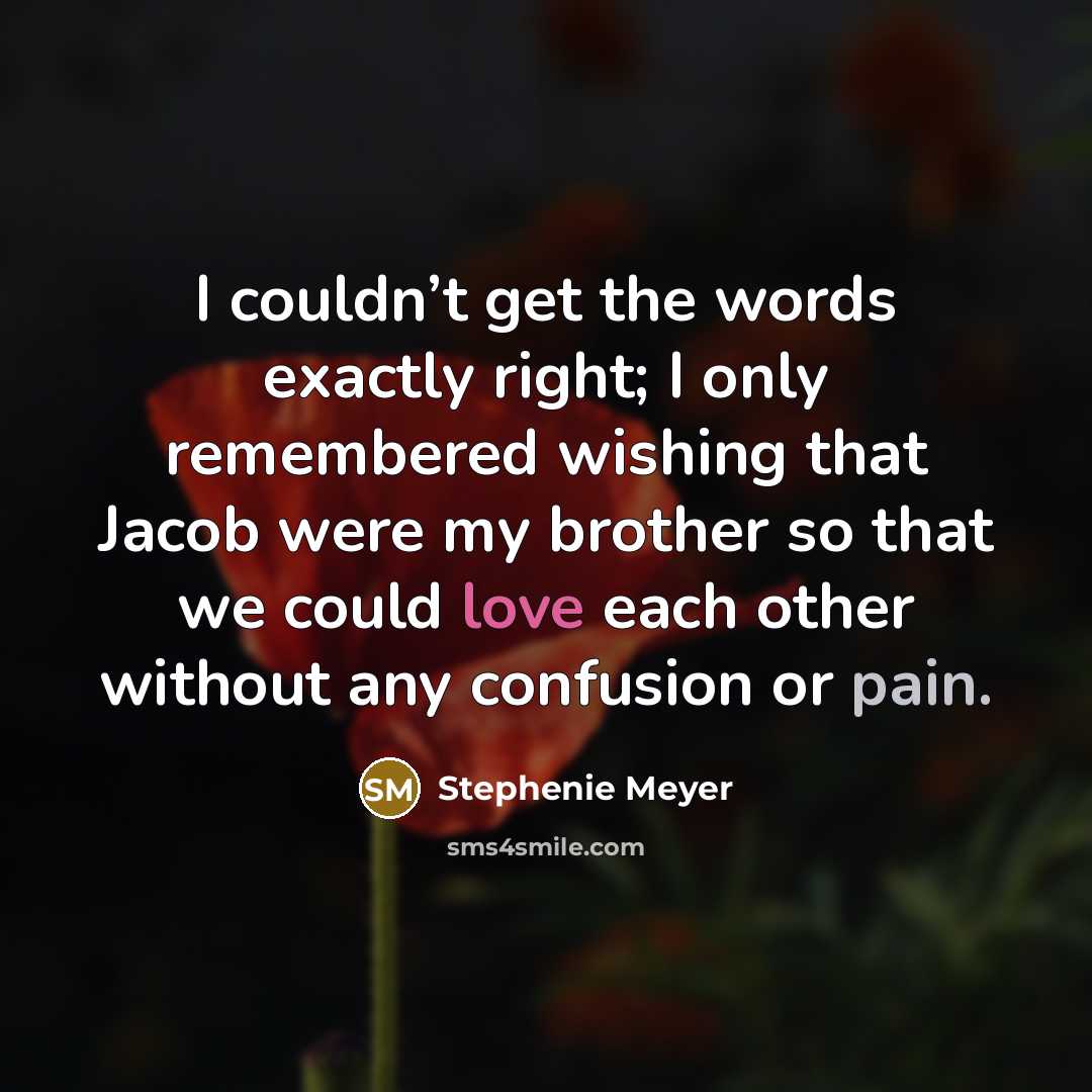 “I couldn’t get the words exactly right; I only remembered…” quote by Stephenie Meyer