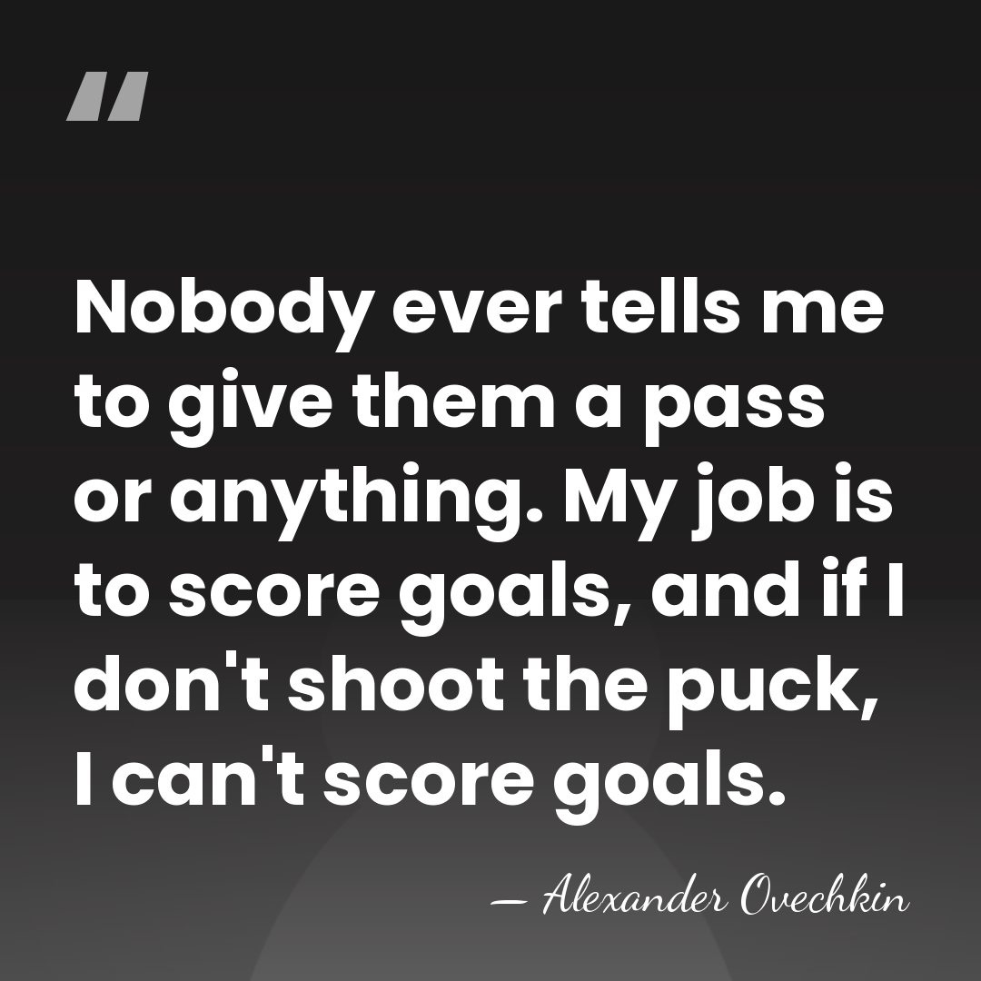Nobody ever tells me to give them a pass or anything. My&hellip; - Alexander Ovechkin