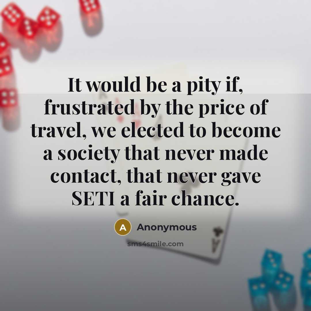 “It would be a pity if, frustrated by the price…” quote by Anonymous