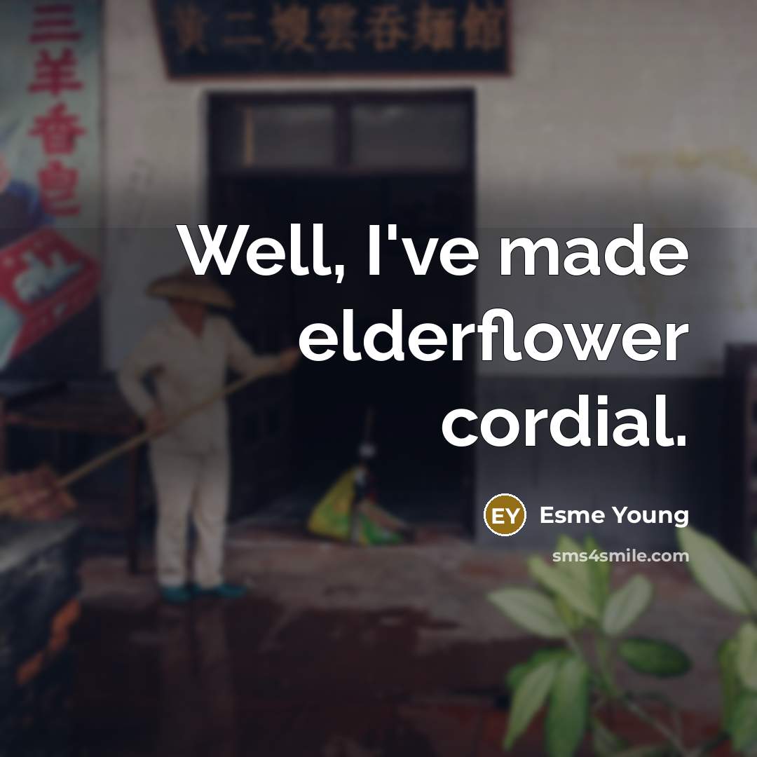 “Well, I've made elderflower cordial.…” quote by Esme Young