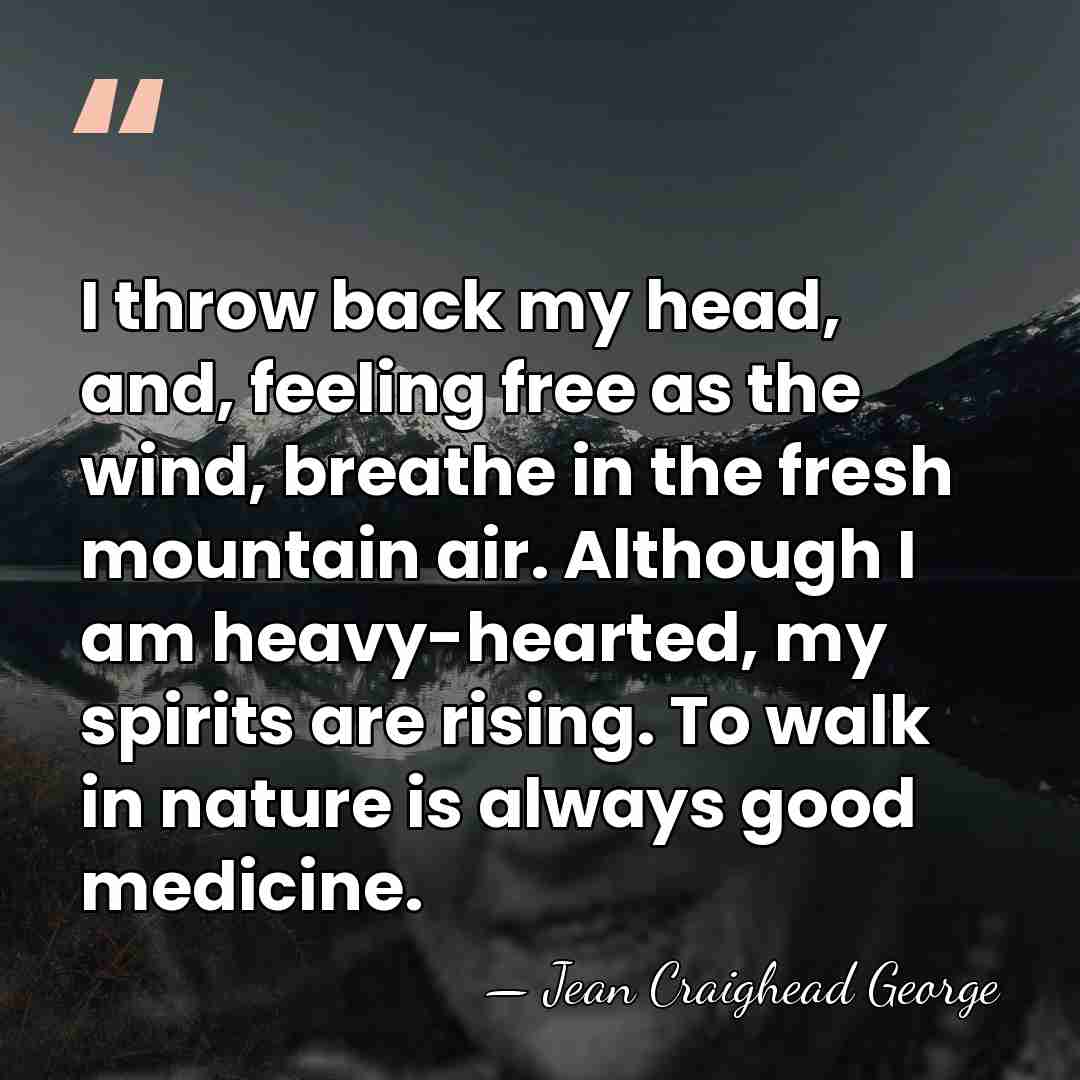 I throw back my head, and, feeling free as the wind, breathe&hellip; - Jean Craighead George