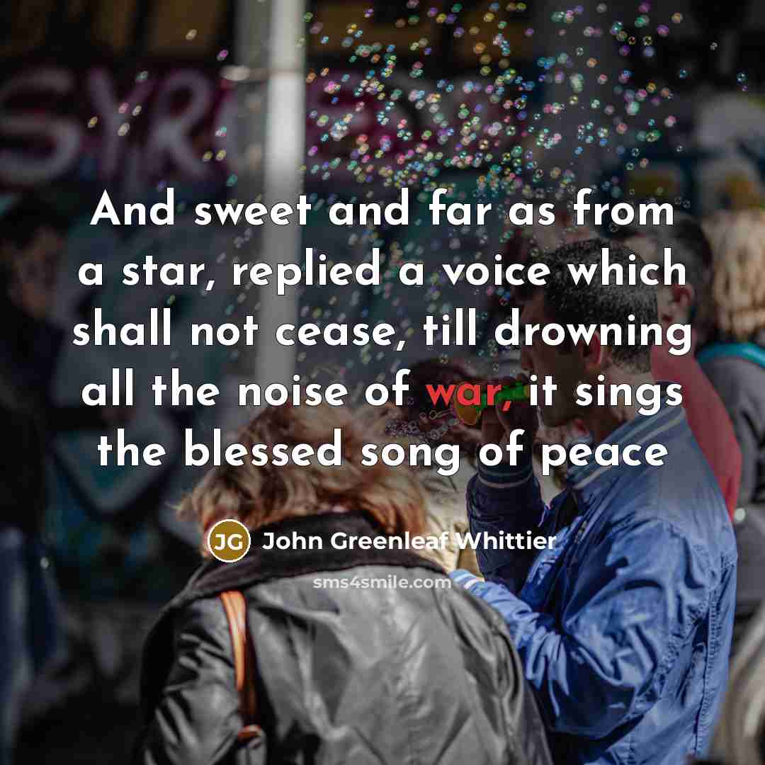 “And sweet and far as from a star, replied a…” quote by John Greenleaf Whittier
