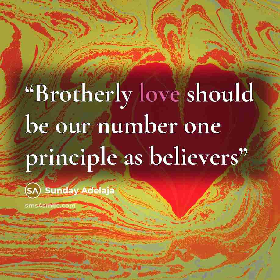 “Brotherly love should be our number one principle as believers” quote by Sunday Adelaja