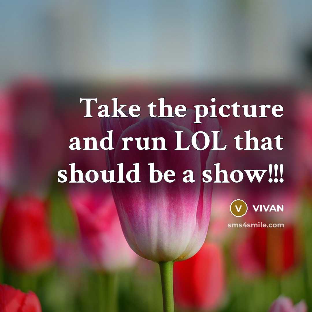 “Take the picture and run LOL that should be a…” quote by VIVAN