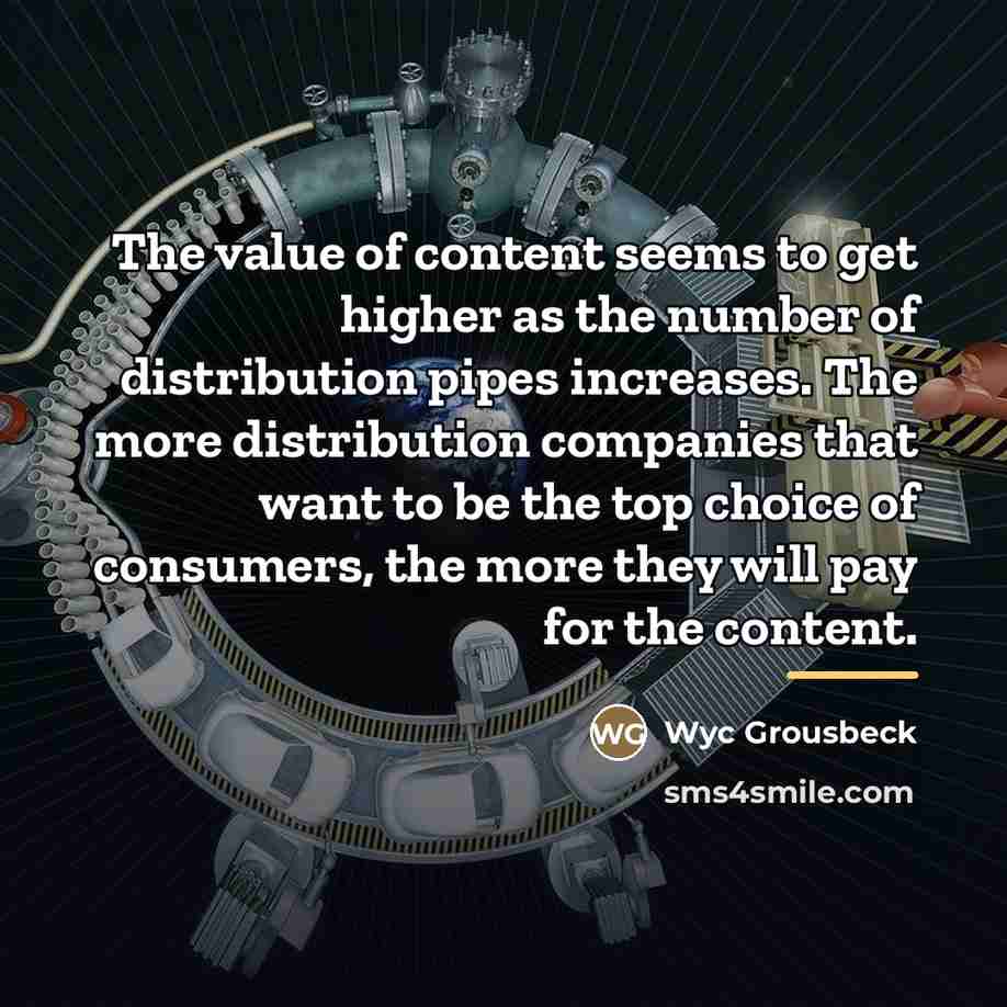 “The value of content seems to get higher as the…” quote by Wyc Grousbeck