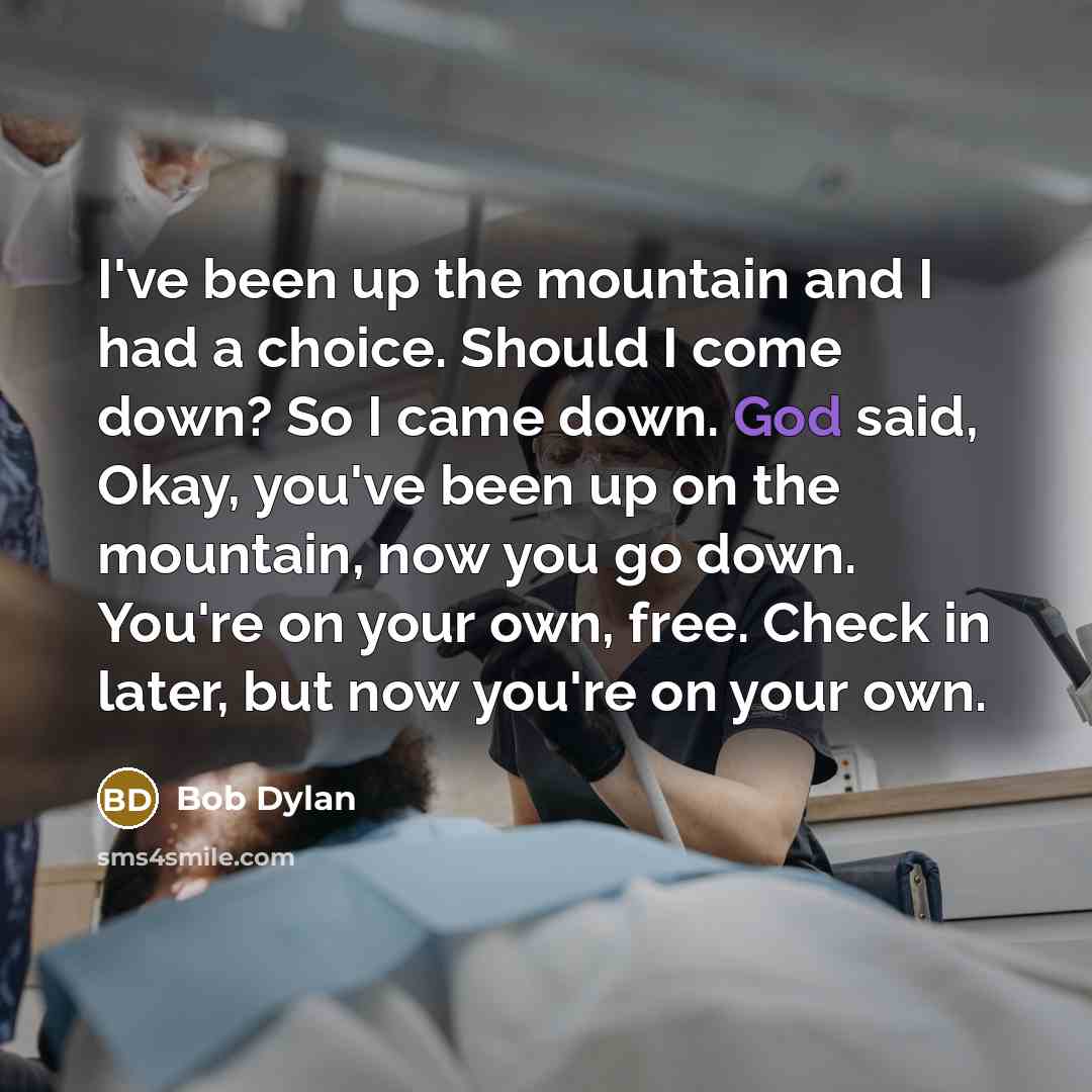 “I've been up the mountain and I had a choice.…” quote by Bob Dylan