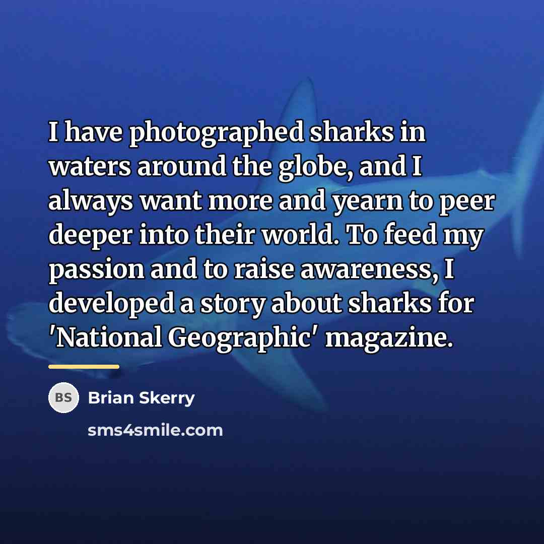 “I have photographed sharks in waters around the globe, and…” quote by Brian Skerry