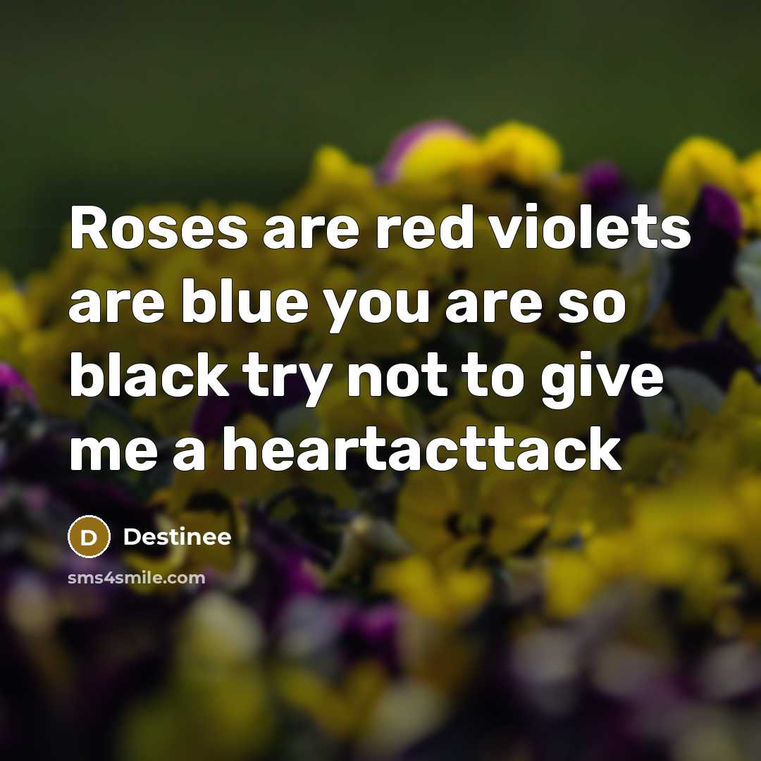 “Roses are red violets are blue you are so black…” quote by Destinee