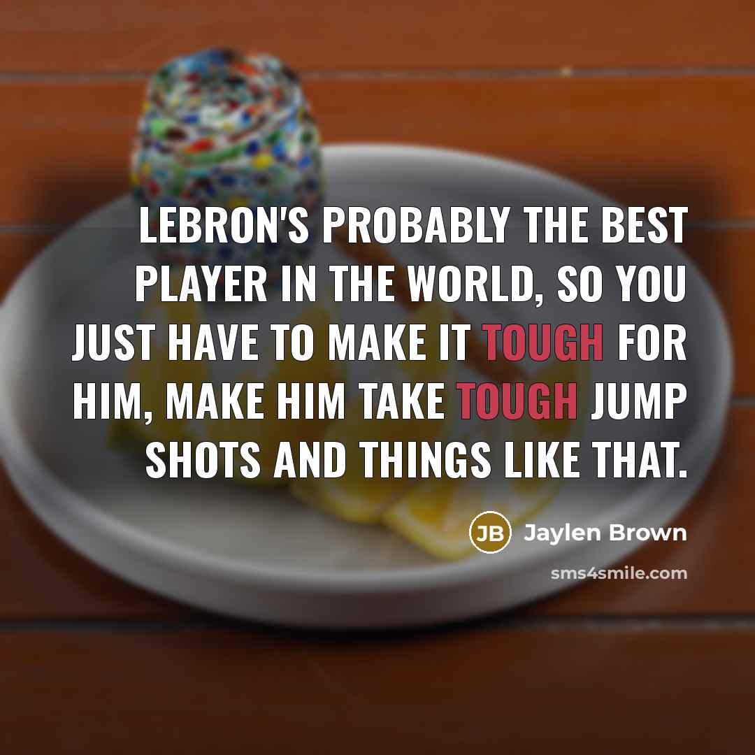 “LeBron's probably the best player in the world, so you…” quote by Jaylen Brown