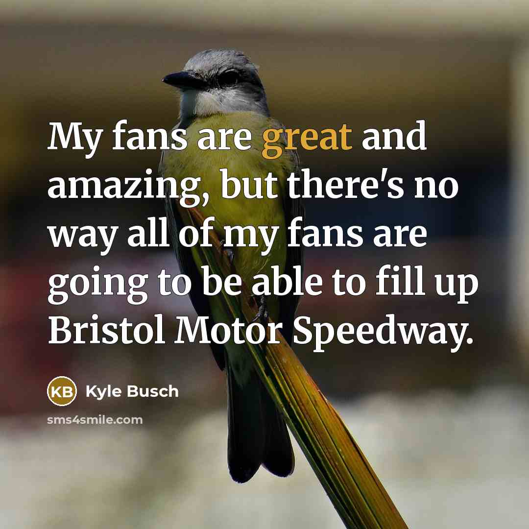 “My fans are great and amazing, but there's no way…” quote by Kyle Busch