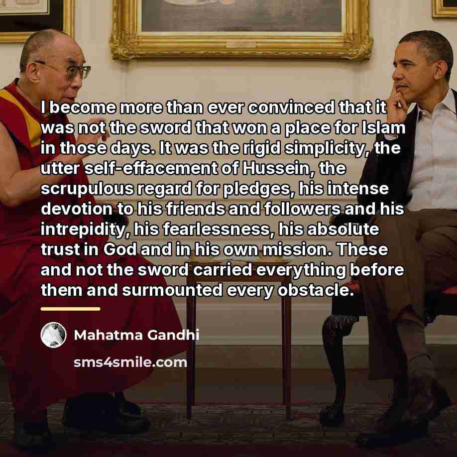 “I become more than ever convinced that it was not…” quote by Mahatma Gandhi