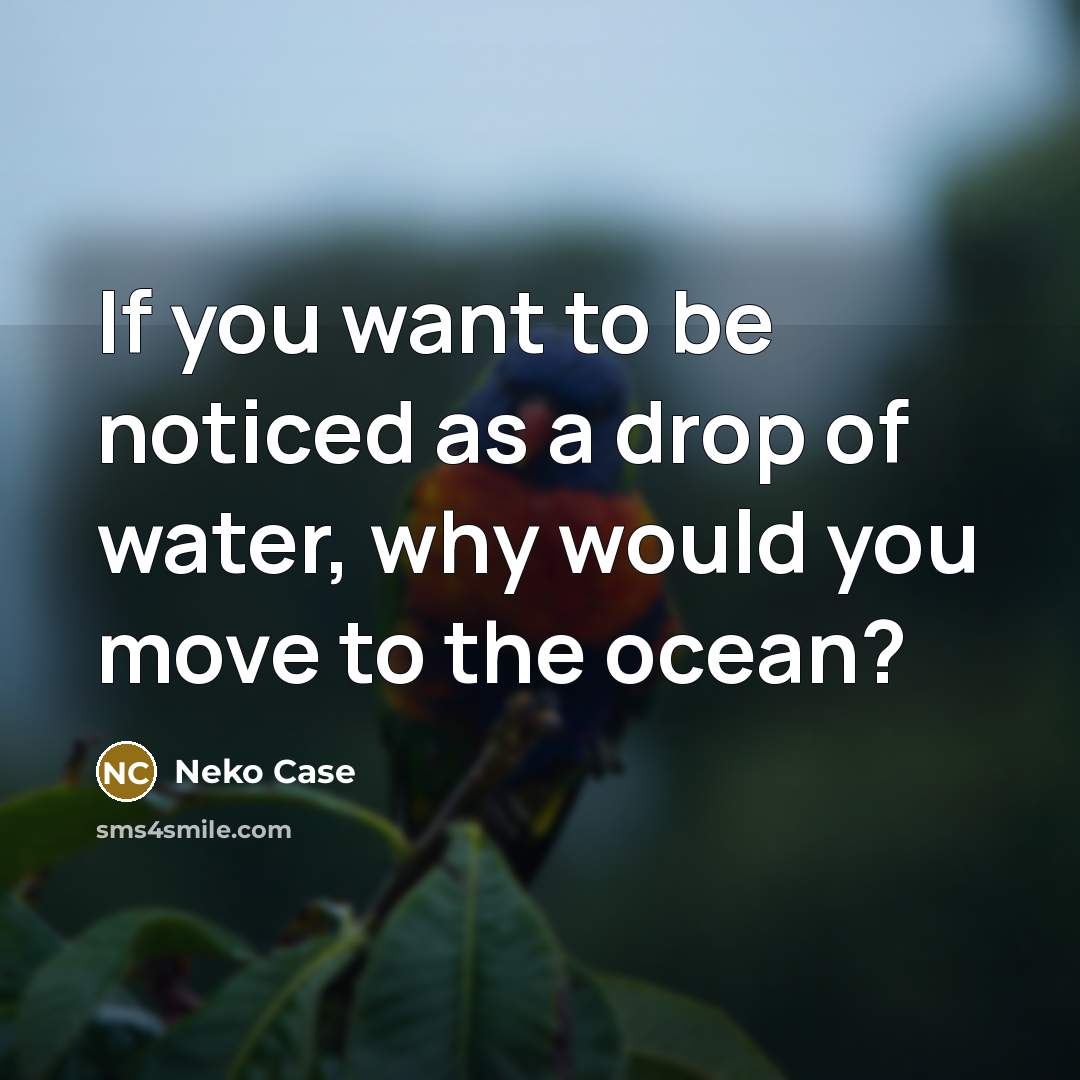 “If you want to be noticed as a drop of…” quote by Neko Case