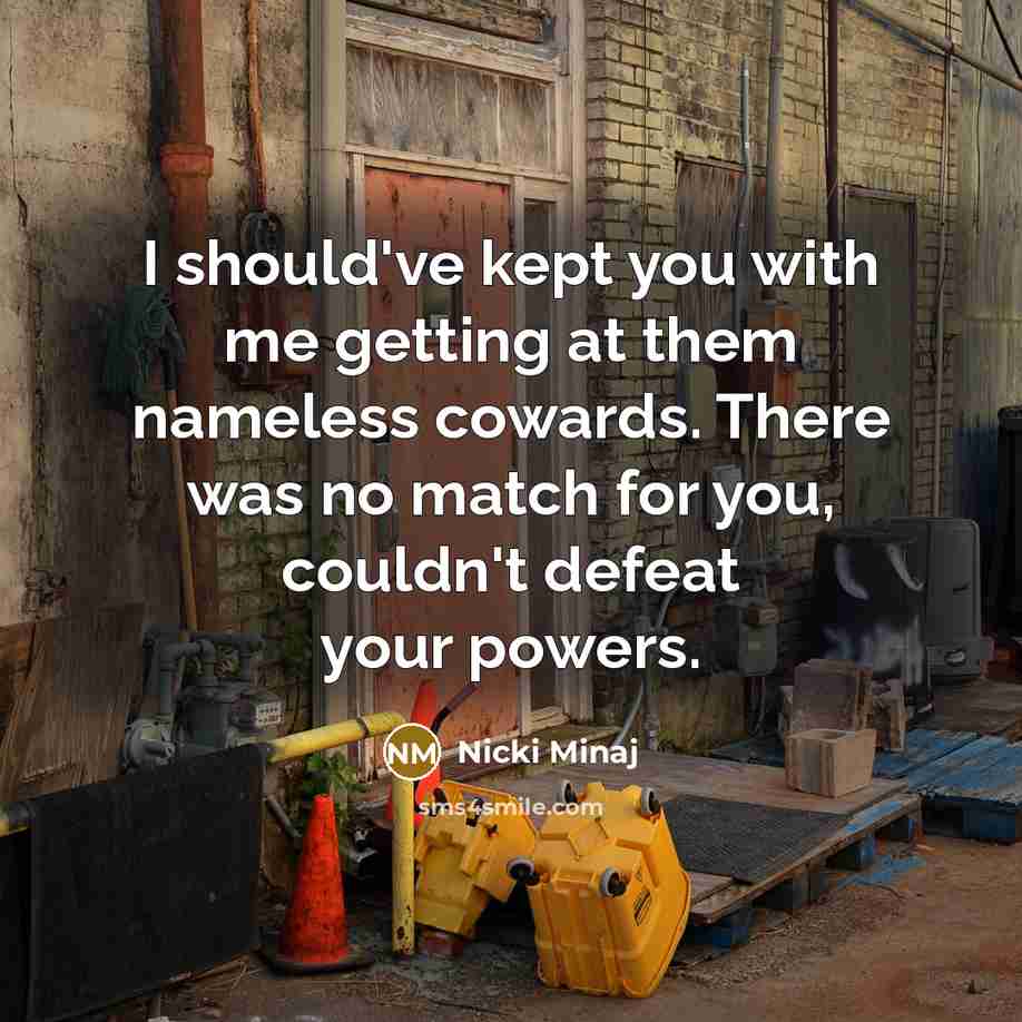 “I should've kept you with me getting at them nameless…” quote by Nicki Minaj