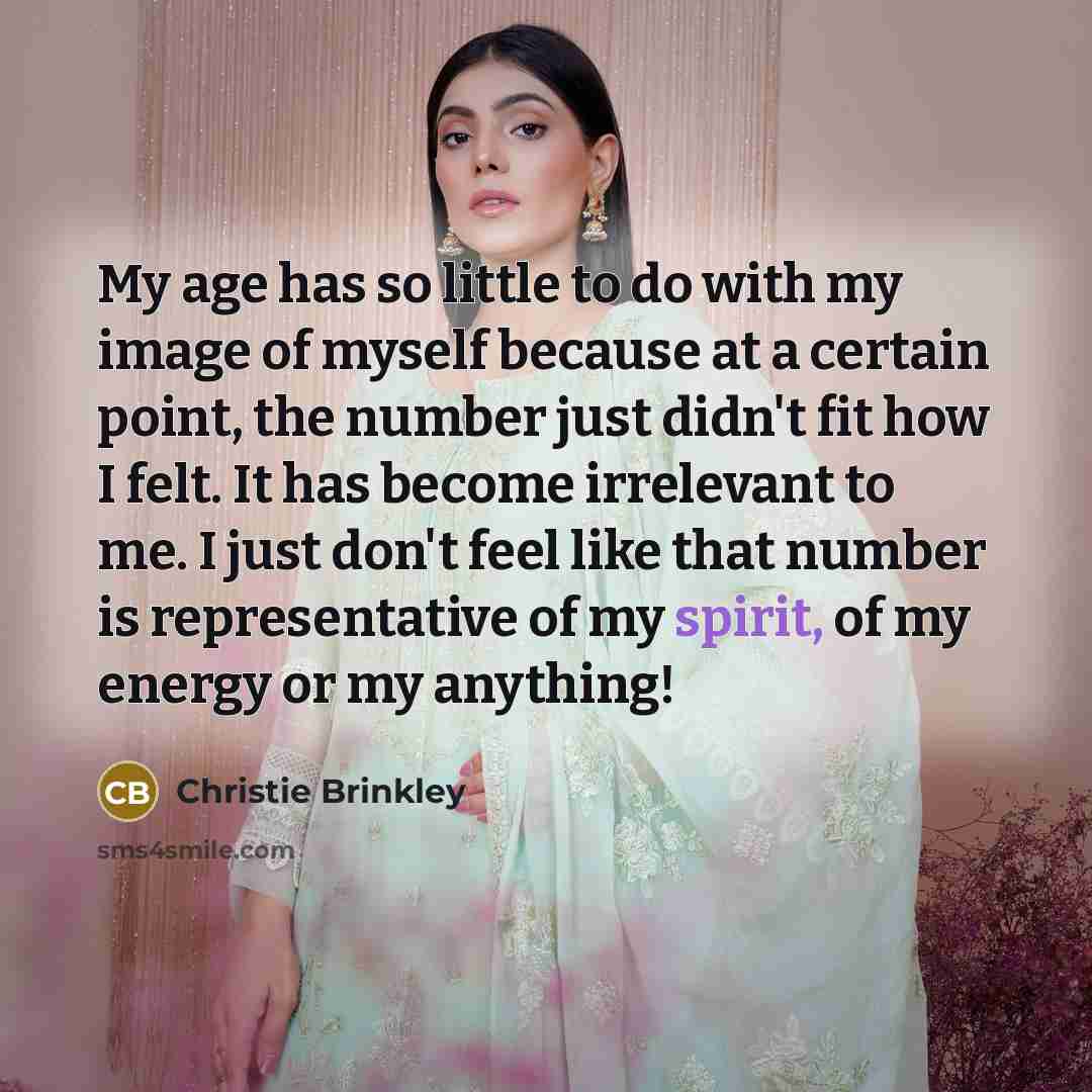 “My age has so little to do with my image…” quote by Christie Brinkley