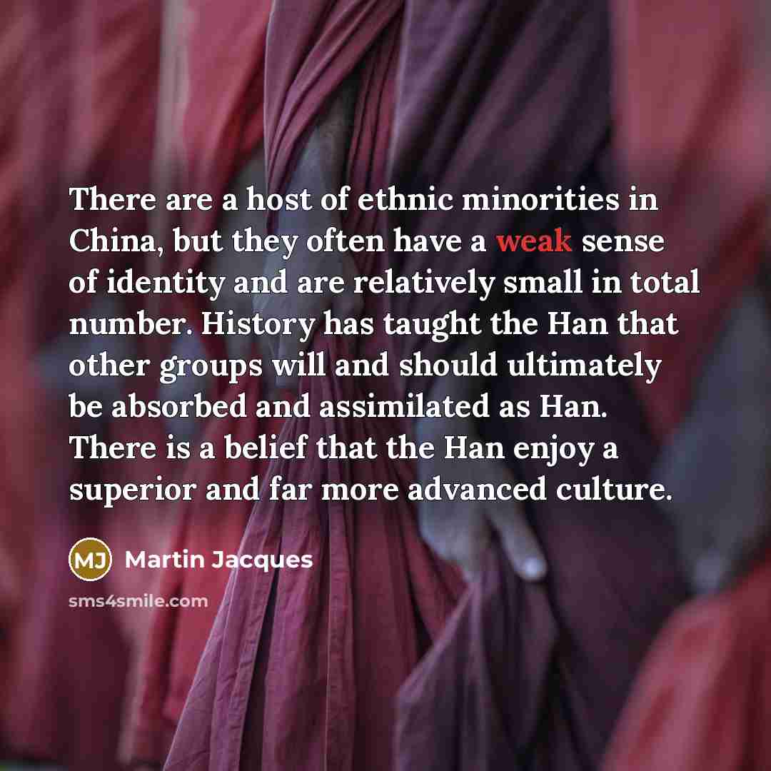 “There are a host of ethnic minorities in China, but…” quote by Martin Jacques