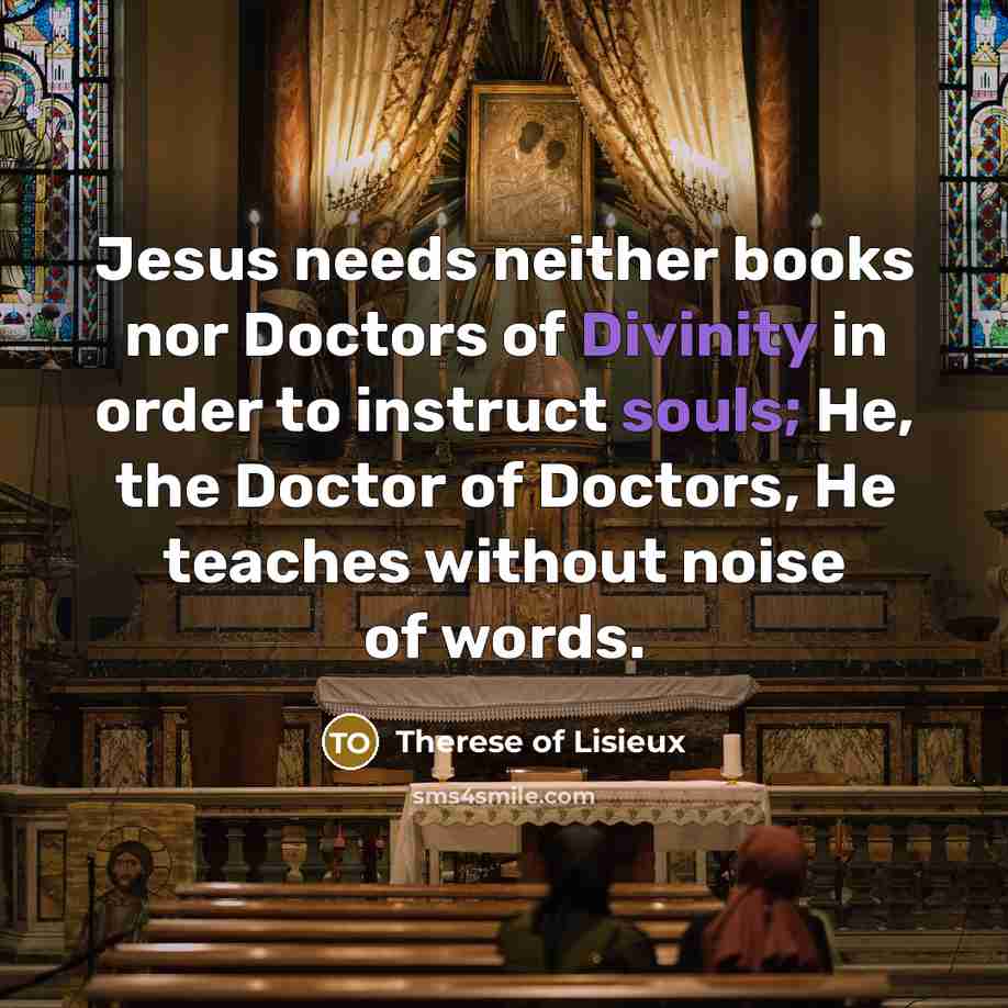 “Jesus needs neither books nor Doctors of Divinity in order…” quote by Therese of Lisieux