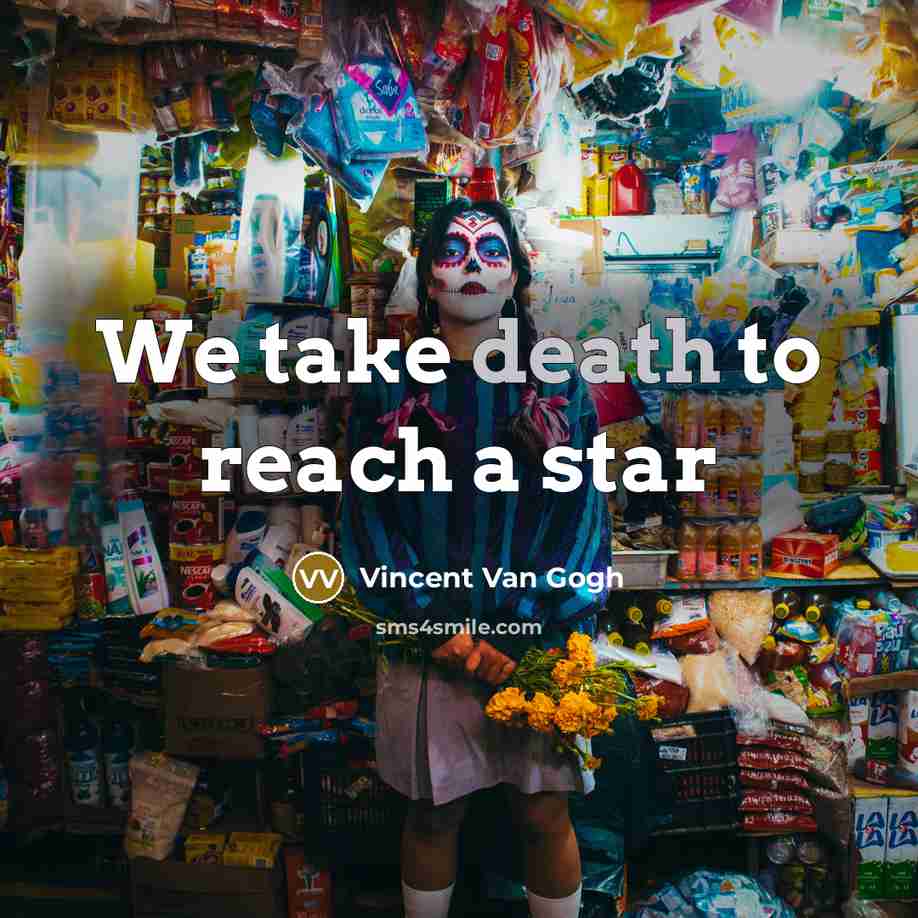 “We take death to reach a star…” quote by Vincent Van Gogh