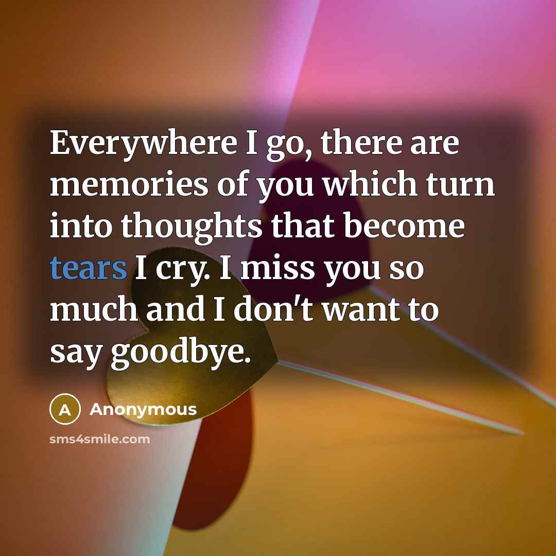 “Everywhere I go, there are memories of you which turn…” quote by Anonymous