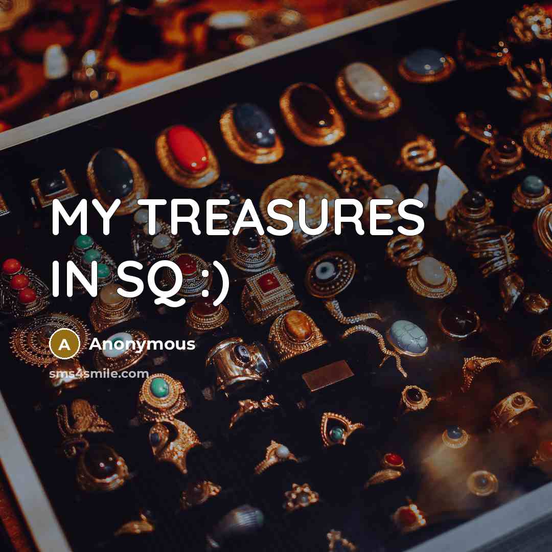 “MY TREASURES IN SQ :)…” quote by Anonymous