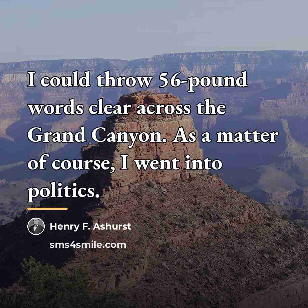 “I could throw 56-pound words clear across the Grand Canyon.…” quote by Henry F. Ashurst