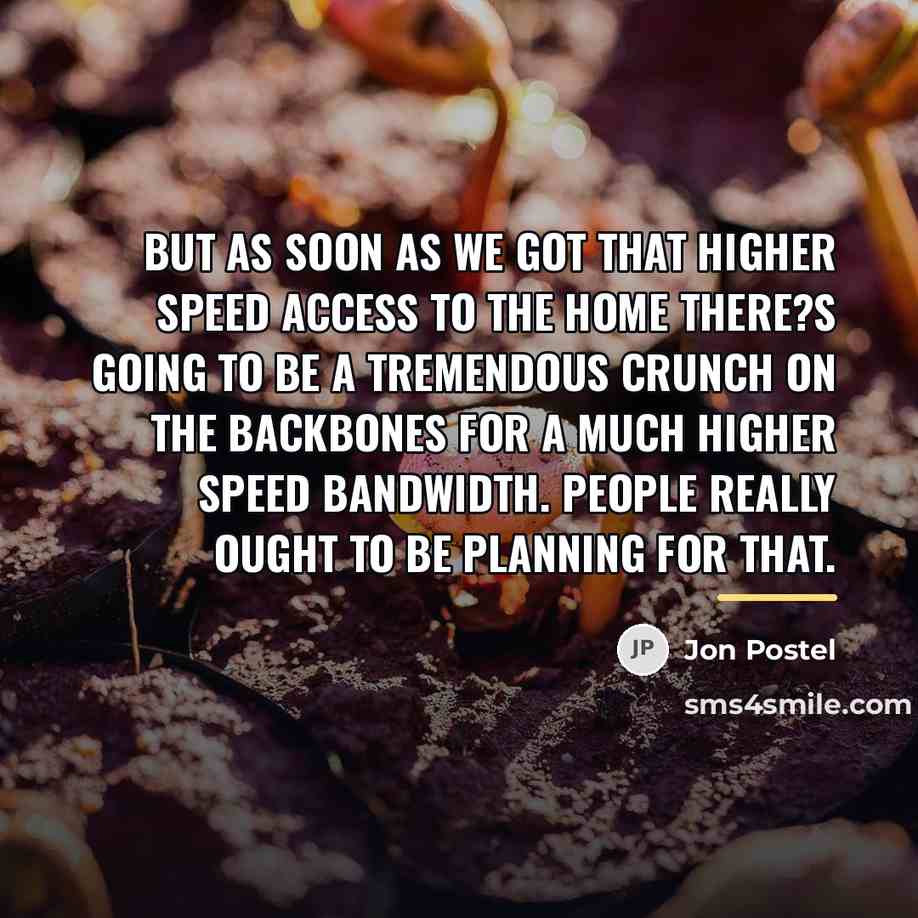 “But as soon as we got that higher speed access…” quote by Jon Postel