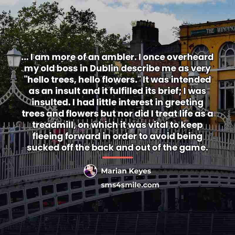 “... I am more of an ambler. I once overheard…” quote by Marian Keyes