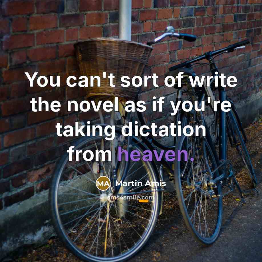 “You can't sort of write the novel as if you're…” quote by Martin Amis