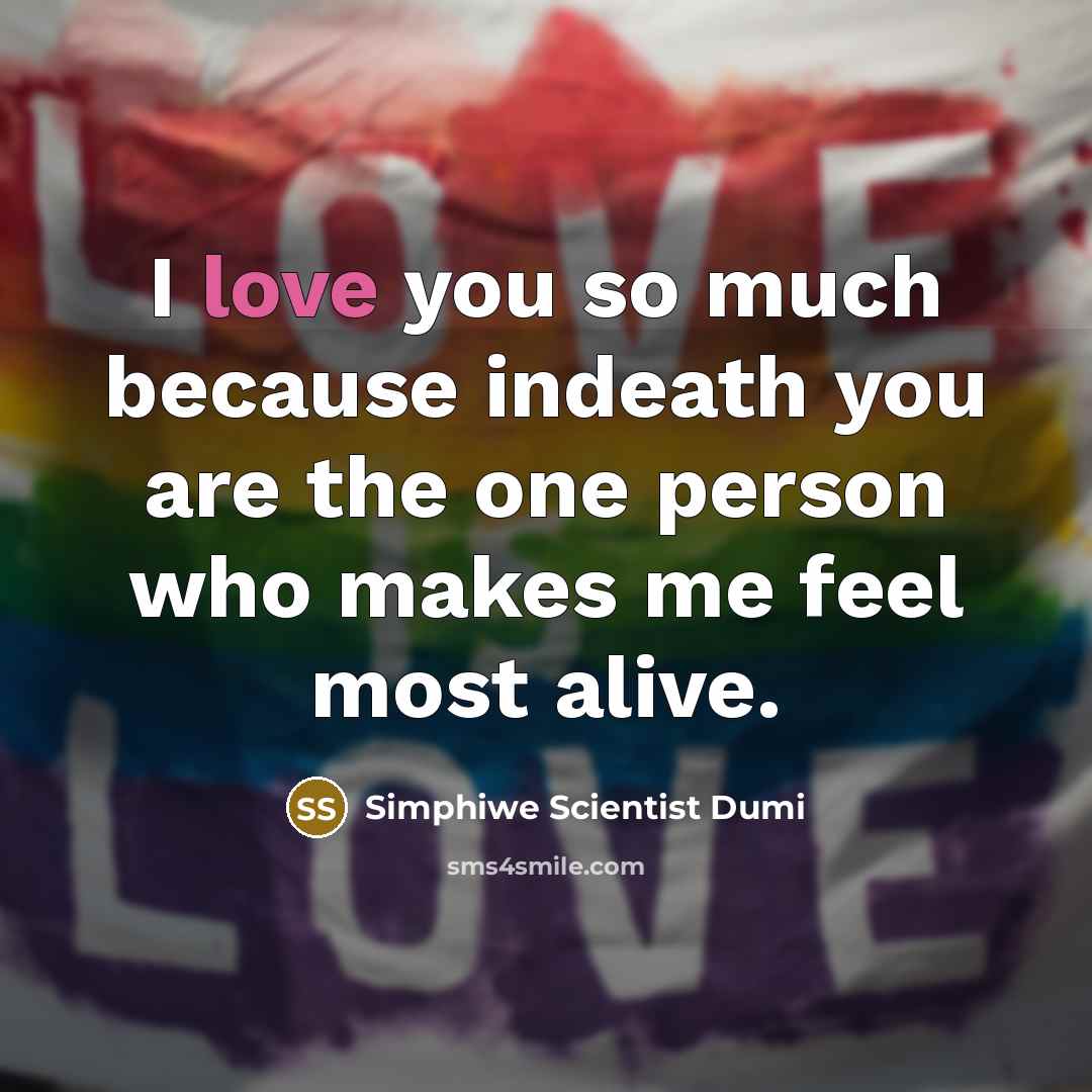 “I love you so much because indeath you are the…” quote by Simphiwe Scientist Dumi