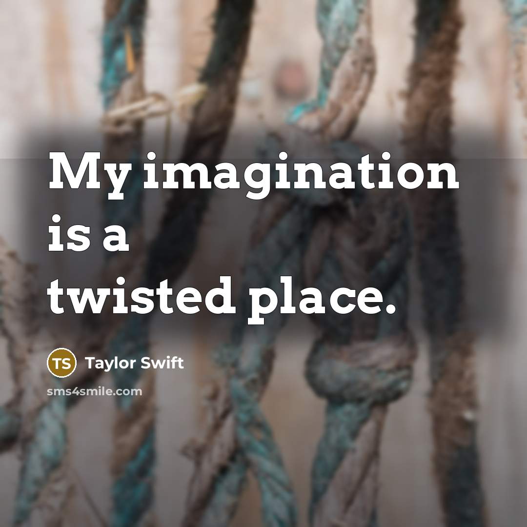 “My imagination is a twisted place.…” quote by Taylor Swift