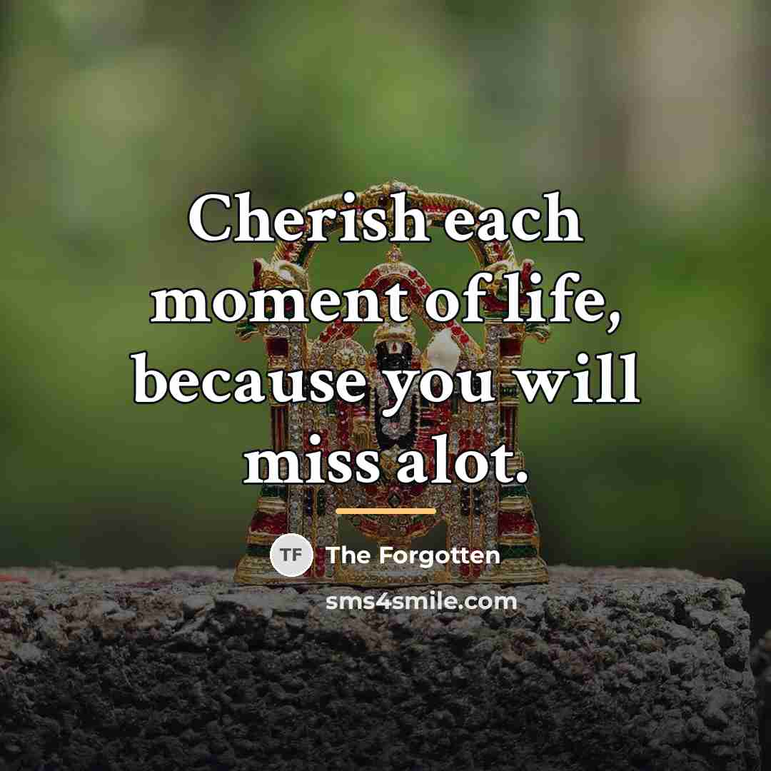 “Cherish each moment of life, because you will miss alot.…” quote by The Forgotten