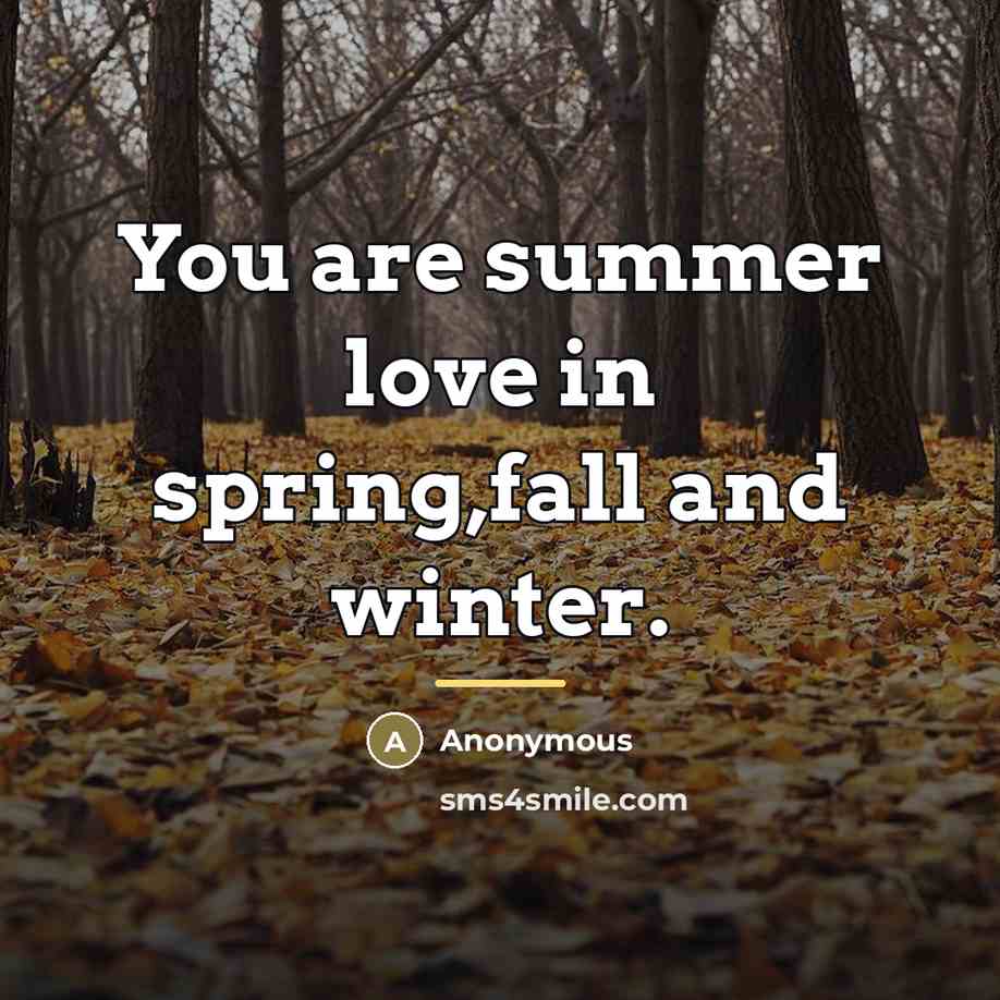 “You are summer love in spring,fall and winter.…” quote by Anonymous