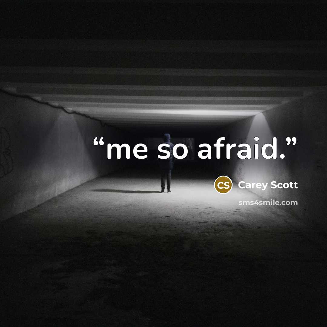 “me so afraid.” quote by Carey Scott