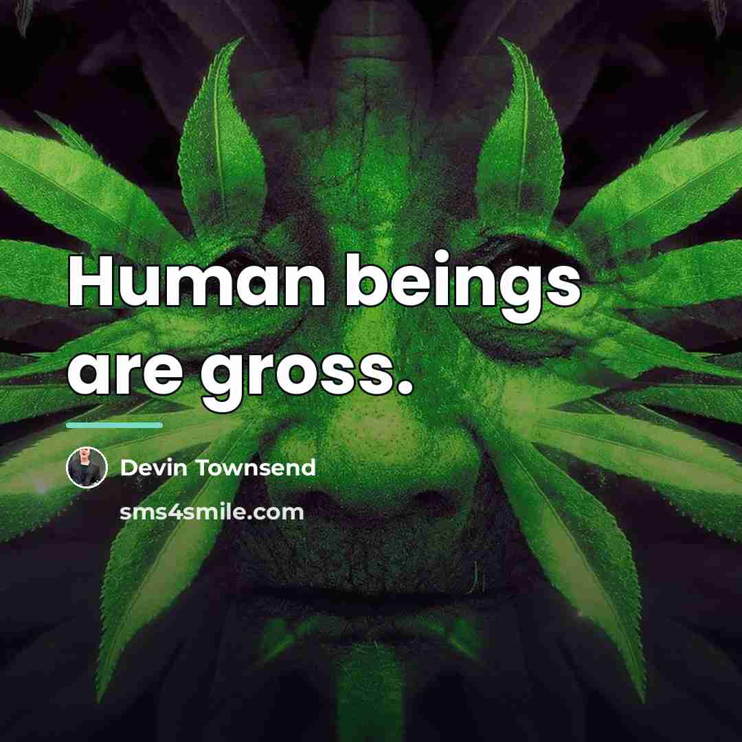 “Human beings are gross.…” quote by Devin Townsend