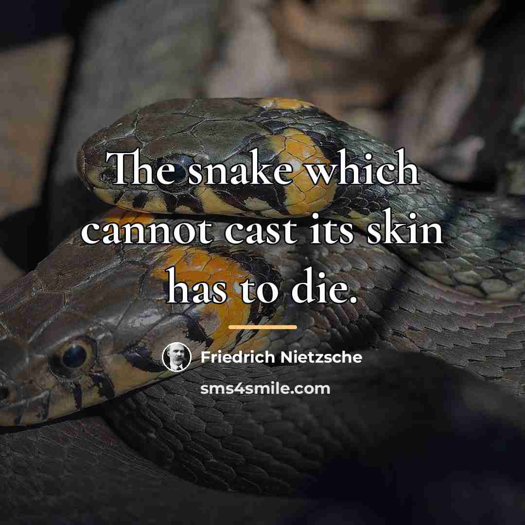 “The snake which cannot cast its skin has to die.…” quote by Friedrich Nietzsche