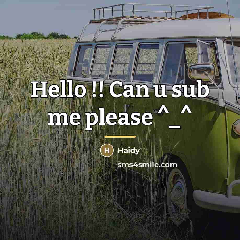 “Hello !! Can u sub me please ^_^…” quote by Haidy