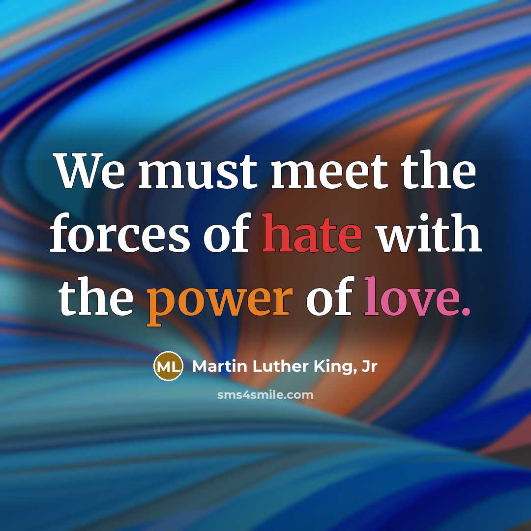“We must meet the forces of hate with the power…” quote by Martin Luther King, Jr